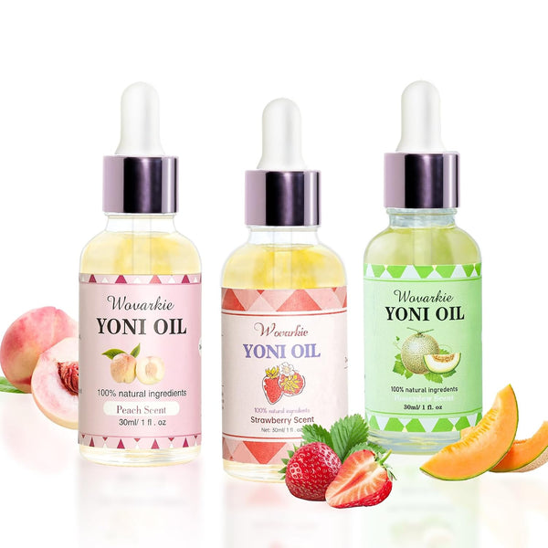 Wovarkie Yoni Oil for Women Set Of 3, 100% Natural Feminine Oil Deodorant