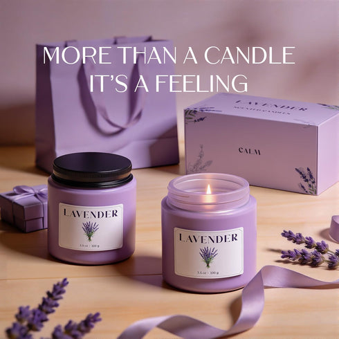 Set, Set, 7 oz) NORVENCE Lavender Candle, Scented Candles Gift Stress Relief Candles for Home, Premium Soy Candle