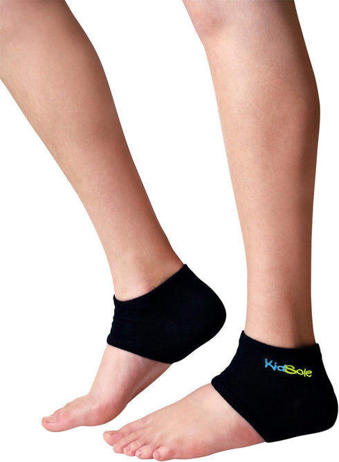 KidSole Gel Heel Strap for Kids with Heel Sensitivity, Plantar Fasciitis (Teenager Sizes 6-8, Black)