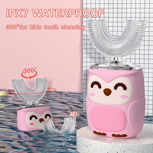 PVOGRT 4 6 Mode-(Age2-7 Kids Electric U Shaped Toothbrush Kids Sonic Toothbrush with Soft Brush Head Automatic Full