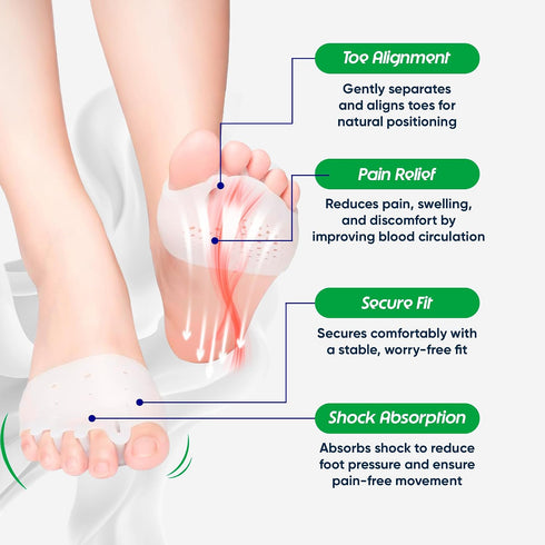 Hammer Silicone Toe Separators (Left & Right Pair), Toe Spacer for Overlapping Toes, Foot Pain Relief for Bunions, Toe