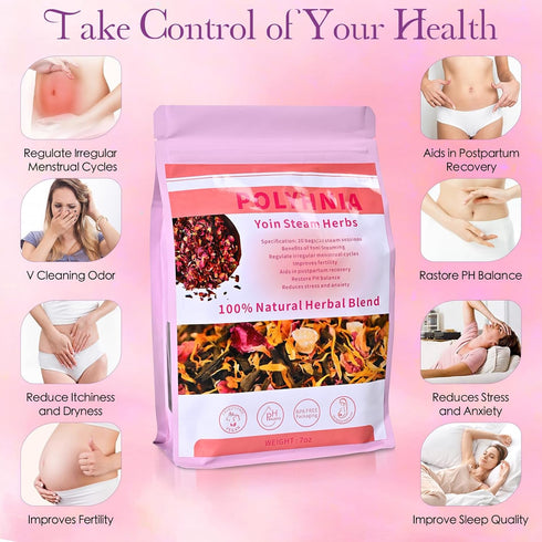 POLYHNIA Cleansing,100% Yoni Steam Herbs for Organic V Steam Herbs for Yoni Steaming, Menstrual Support, PH Balance
