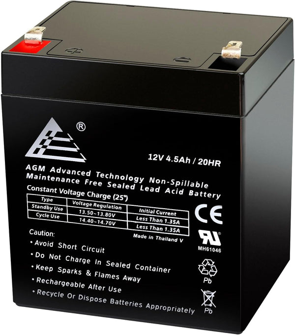 12V 4.5Ah Sealed Lead Acid Battery, ECI Power