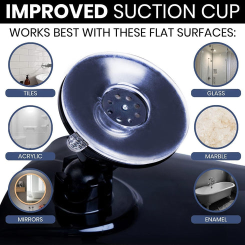 MIRRORVANA Fogless Shower Mirror for Shaving, 8" x 7", with Upgraded Suction & Dual Anti Fog Design, Shatterproof