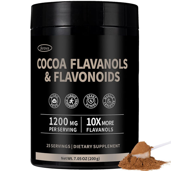 Jkrova High Flavanol Cocoa Powder 10X More Flavanols | 1200mg Cocoa Flavanols &