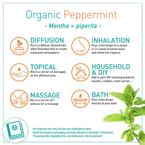 Puressentiel Organic Peppermint Essential Oil - 1 Oz, 100% Pure and Natural, Cooling Effect for Digestion