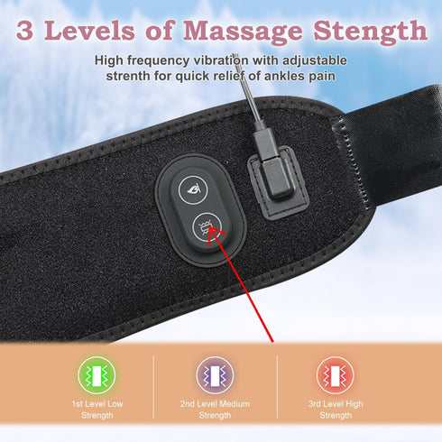 WOOLALA Common Heated Wrist Brace with Massager USB Portable Electric Heating Pad for Carpal Tunnel and Tendonitis