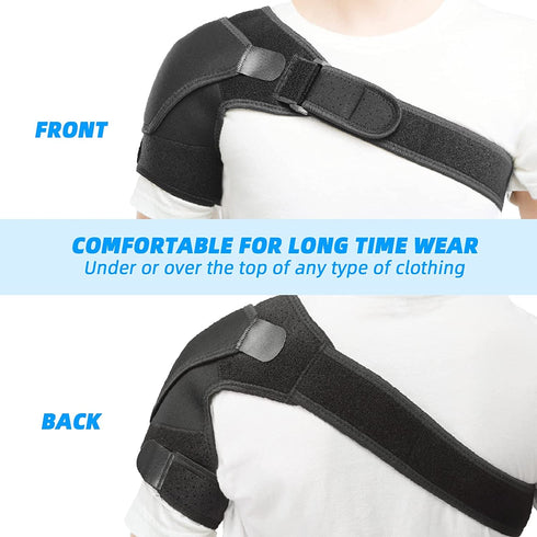 Injury Recovery Compression Support Sleeve, Shoulder Brace for Torn Rotator Cuff, Pain Relief, Fits Left and Right Arm