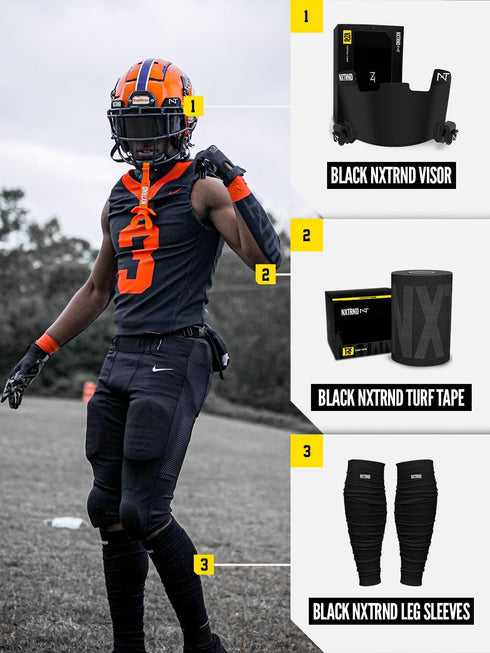 Nxtrnd TRF Football Turf Tape, Extra Wide Kinesiology Tape Protects from Turf Burn (Black)