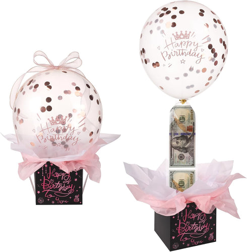 lasuroa Pull Money Balloon Box for Cash Gift, Funny Happy Birthday Surprise Set