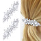 WHAVEL 2PCS Pearl Hair Barrettes, Rhinestone French Barrette Hair Clips, Decorative Hair Accessories for Women