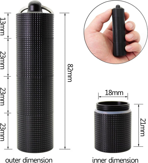 PPFISH EDC 3 PPFISH Portable Daily Pill Case, Compartments Anti-Skid Aluminum Alloy Waterproof Pill Box Dispenser