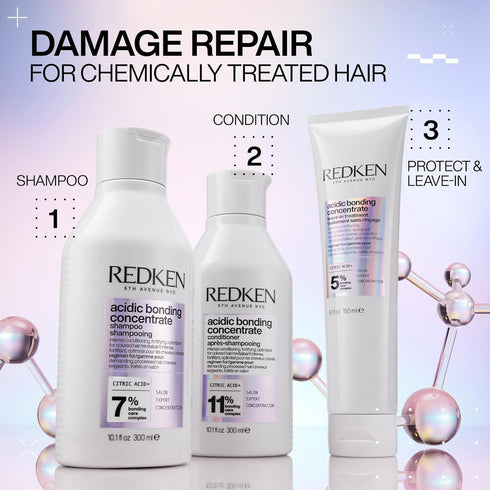 Redken Acidic Bonding Concentrate Conditioner - Sulfate-Free, Strengthens & Repairs Damaged Hair, With Citric Acid