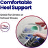 Kids Heel Cups & Inserts for Sever's Disease, Heel Pain Relief, Gel Cushions for Plantar Fasciitis, Size 2-5 (1 Pair)
