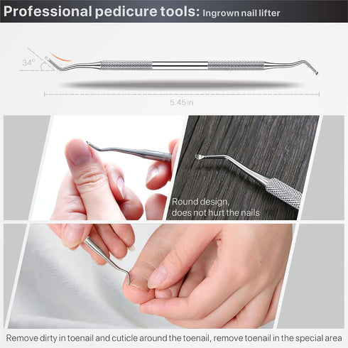 Toenail Clippers for Seniors, Professional Heavy Duty Long Handle Nail Clippers, 6Pcs Black