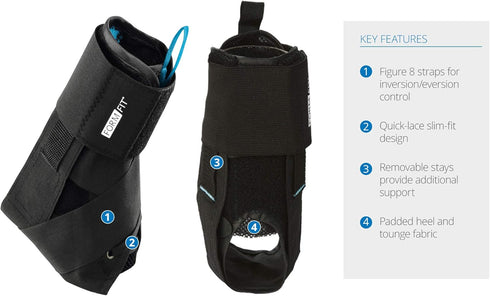 Ossur FormFit Ankle Brace with Speedlace & Figure 8 Straps, Small, Durable Material, Ankle Immobilization Post Injury