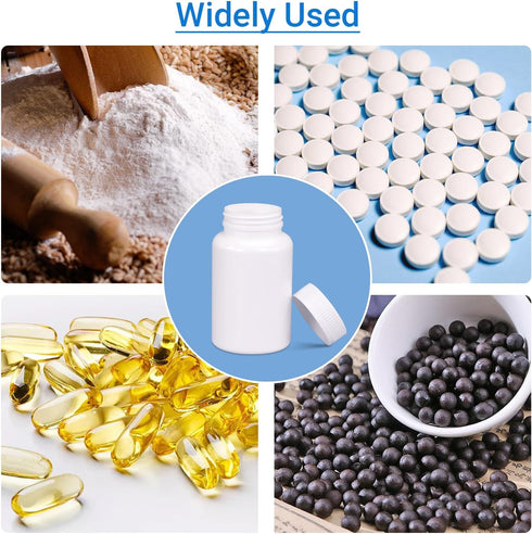Empty Plastic Pill Bottle Medicine Bottles Reagent Chemical Container with Smooth Screw Lid For Liquid Solid Powder (200cc 4pack)