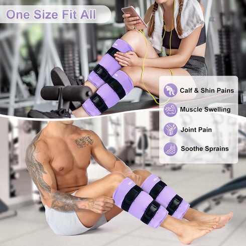 Reusable Shin Splint Ice Pack for Injuries - 360° Cold Compress Leg Cold Packs, Gel Freezer Packs for Injury, Calf Ice