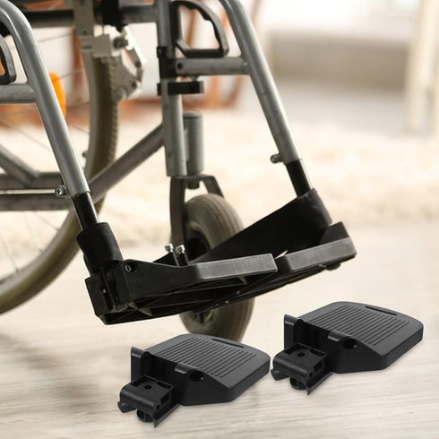 2pcs Adjustable Wheelchair Footrest Pedals Leg Pads Heavy Duty Footplates Universal Replacement for Patient Mobility