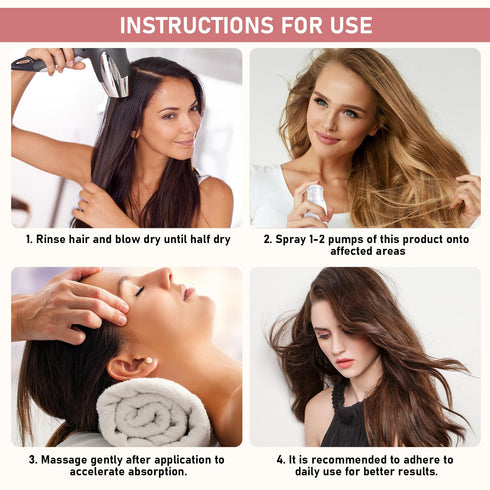 Bello Hair Helper Spray for Thinning Hair - Hair Growth Spray, Rice Water Spray, Restore Dry Damaged Hair, Unisex (2Pcs)
