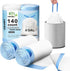 140 Count Small Trash Bags, 4 Gallon Drawstring, No-tear Design, White, YUFDA Strong Unscented Trash Bags