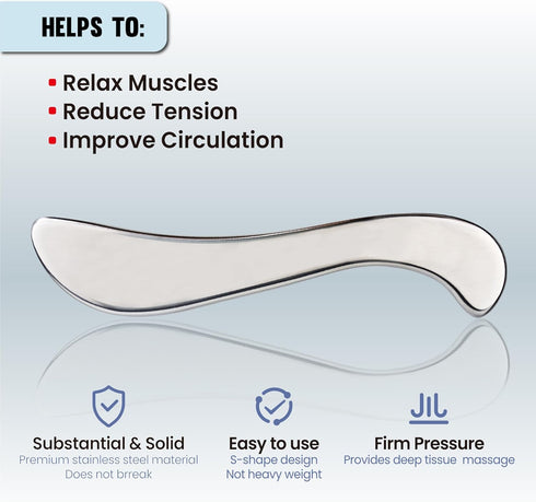 Muscle Scraper Tools, Stainless Steel Guasha Tool for Body, Scraping Tool Physical Therapy, Myofascial Release Tool