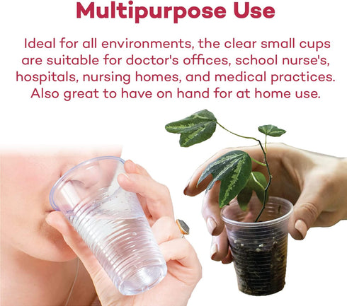 Dealmed 3 oz. Disposable Plastic Cups – 100% Recyclable for Doctor's Offices, Schools, and Hospitals (Pack of 100)