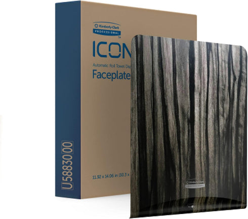 Kimberly-Clark Professional ICON Faceplate (58830) for Automatic Hard Roll Towel Dispensers, Ebony Woodgrain Design