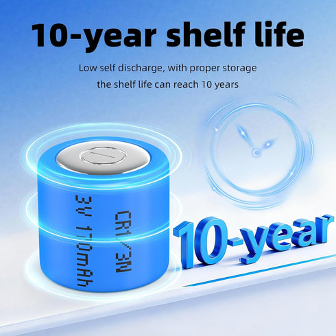 PKCELL CR1/3N 3V DL1/3N 10-Pack Lithium Battery