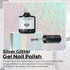 modelones Sparkle Silver Glitter Gel Nail Polish Set, 15 ML Soak Off Chrome Platinum for DIY Manicure Nail Art Gift