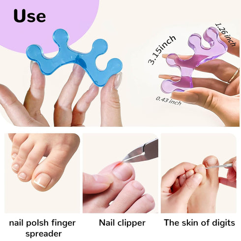 SUNFATT Toe Separators for Women, Soft Gel Pedicure Toe Spacers, Easy Finger and Toenail Polish Grooming Kit.