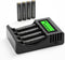 POWEROWL Rechargeable AAA Batteries PRO with 4 Bay Charger, 1100mAh, Premium NiMH Triple A, 8 Count