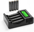 POWEROWL Rechargeable AAA Batteries PRO with 4 Bay Charger, 1100mAh, Premium NiMH Triple A, 8 Count