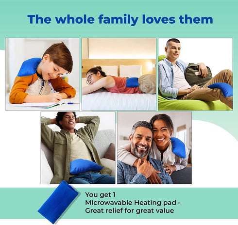 My Heating Pad for Pain Relief - Moist Microwavable Hot Pack, Blue