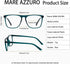 MARE AZZURO Men's Square Reading Glasses 0 1.0 1.25 1.5 1.75 2.0 2.25 2.5 2.75 3.0 3.5 4.0 5.0 6.0 (Blue 175)