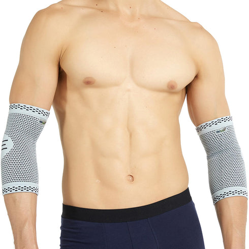 NeoTech Care Elbow Support Brace - Breathable, Men, Women, Right or Left (Gray, Size XS, 1 Pair)