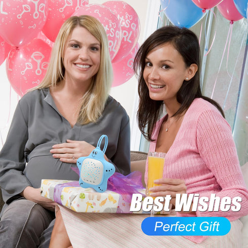 Portable Baby White Noise Sound Machine, Rechargeable Baby Soother with Projector Night Light for Deep Restful Sleep