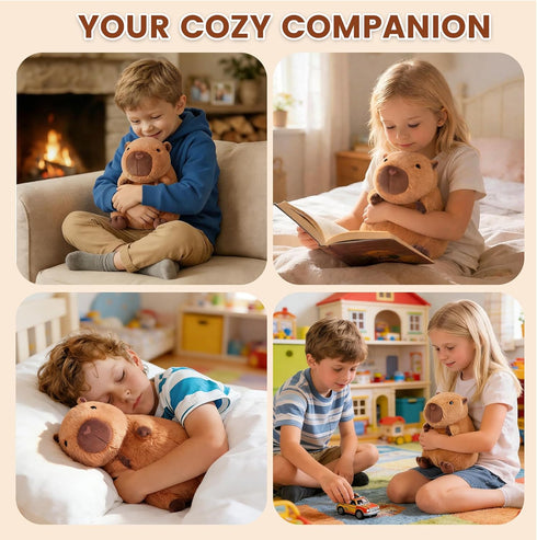 SuzziPals Heatable & Coolable Capybara Plush, Microwavable Stuffed Animal Heating Pad for Soothing & Relaxation