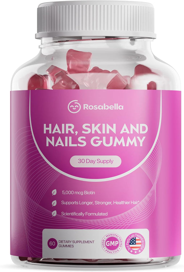 Rosabella Hair Growth Gummies for Women & Men Vegan Hair Gummies with