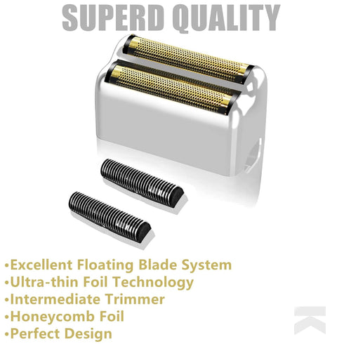 Metal Cutters and Shaver Replacement Foil compatible with BaBylissPRO Double FXFS2/FXFS2G Metal shaver foil replacement 1Pack,Silver
