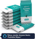 Amazon Basics Flushable Adult Toilet Wipes, Fragrance Free, 336 Count (8 Packs of 42) - Previously Solimo