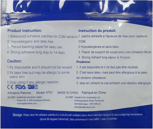 Freestyle Sensor Covers 40Pack - Waterproof Sensor Patches for Enlite Medtronic Guardian CGM Tape, Hypoallergenic