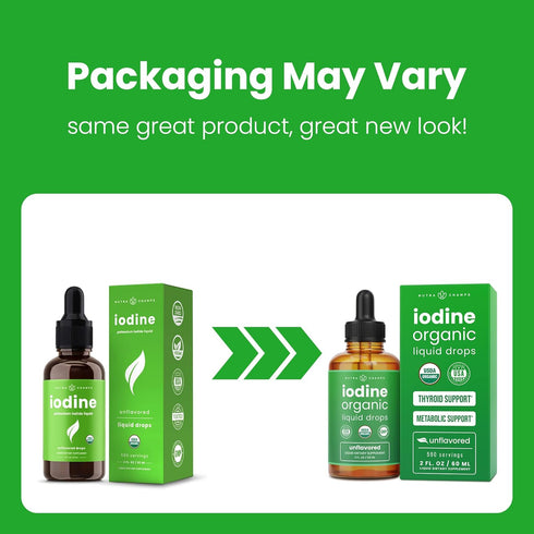 Organic Iodine Liquid Drops - 250 mcg Iodine Supplement for Women & Men - Potassium Iodide Solution 590 Servings
