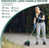 Heavy Duty Broom: Indoor Outdoor Commercial Broom with 50 inches Long Handle, Perfect for Home, Kitchen, Office, Black