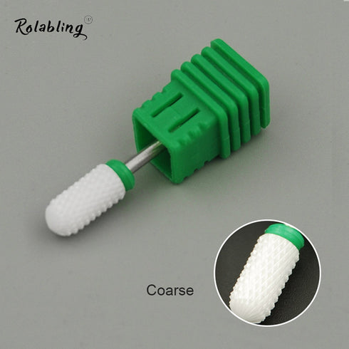 Round Head Ceramic Nail Drill Bit for Electric Nail Drill, Green Coarse