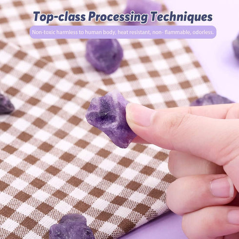 Hilitchi 1lb Bulk Raw Amethyst Stone - Rough Crystal for Cabbing, Tumbling, Cutting, Polishing, and Healing