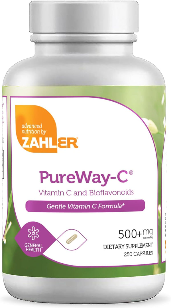 Zahler Vitamin C 500mg, Highly Absorbable PureWay-C, Kosher, 250 Capsules