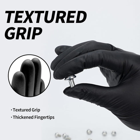 Basic Vinyl Exam Gloves - 4 mil Safety Glove, Latex-Free & Powder-Free, SGBE 8001 Synmax Disposable (Box of 100)