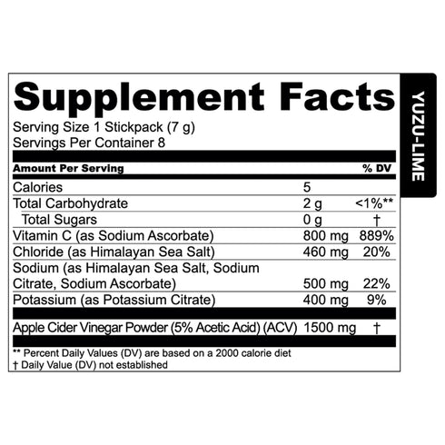 Essential Elements Hydration Packets, Yuzu Lime Pack, Sugar Free Electrolytes Powder, 25 Stick Packs
