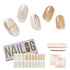 NAILOG Semi Cured Gel Nail Strips - 20 Extra Long Polish Stickers/Wraps, Glossy & Long Lasting Soft Gel Finishing